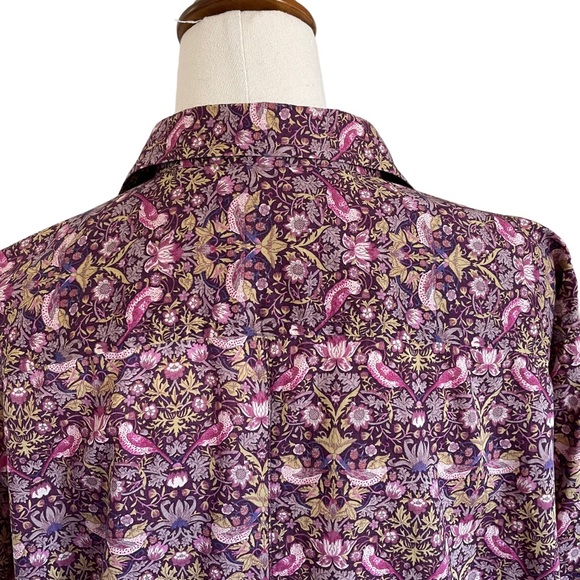 HOLLAND ESQUIRE Sz L Bird and flowers design 100% cotton button down shirt - Picture 9 of 12